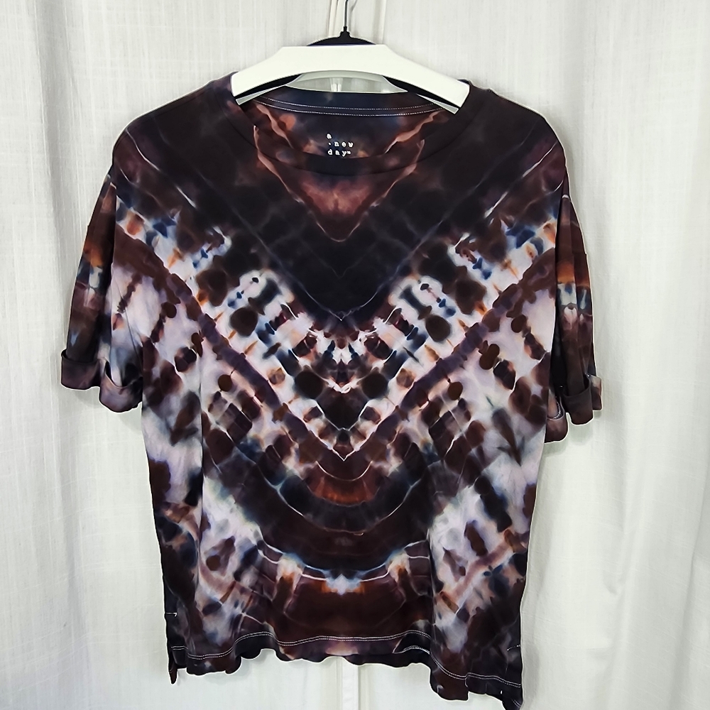 A New Day Black and White 3/4 Sleeve Polo Tee